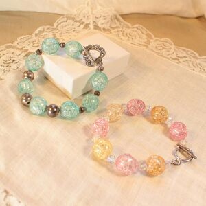 Pastel Cute Crackle Bead Bubble Bracelets